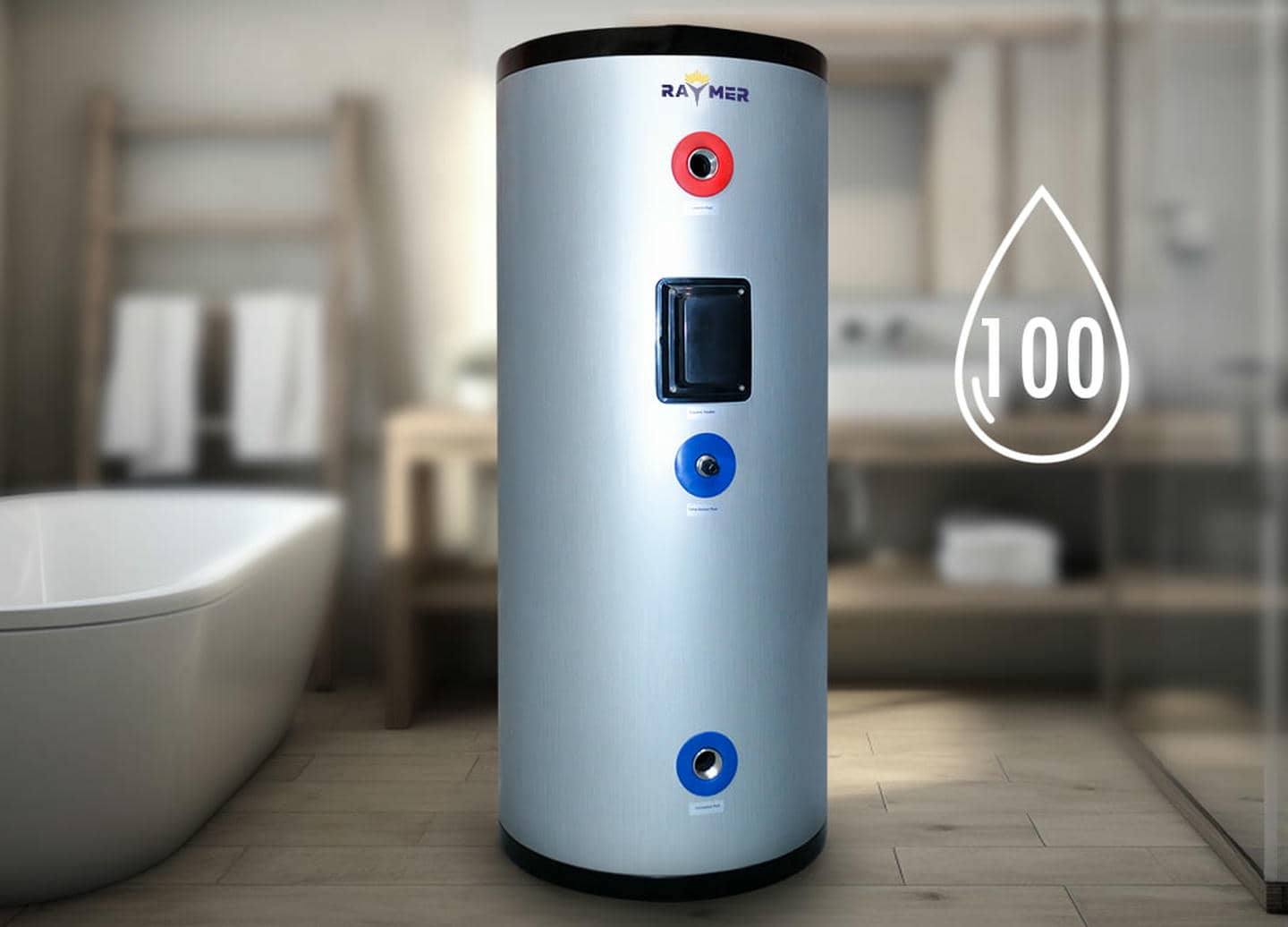 Буферна ємність, Raymer IMP 100, нержавіючий бак-накопичувач, 100л тепло-холод