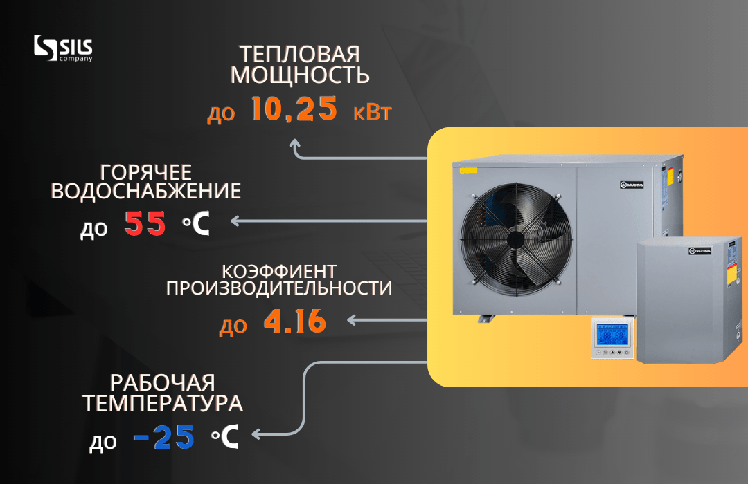 Инверторный тепловой насос Aquaviva AVH10S на 10.25 кВт