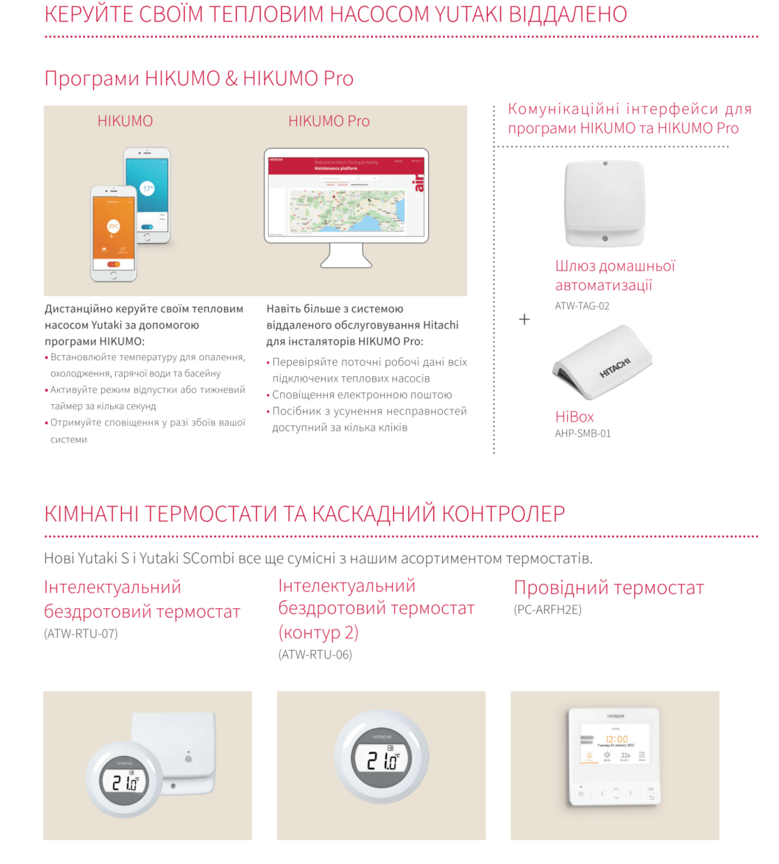 Тепловий насос HITACHI Yutaki S COMBI RWD-2.5RW1E-220S/RAS-2.5WHVRP1 на 6 кВт