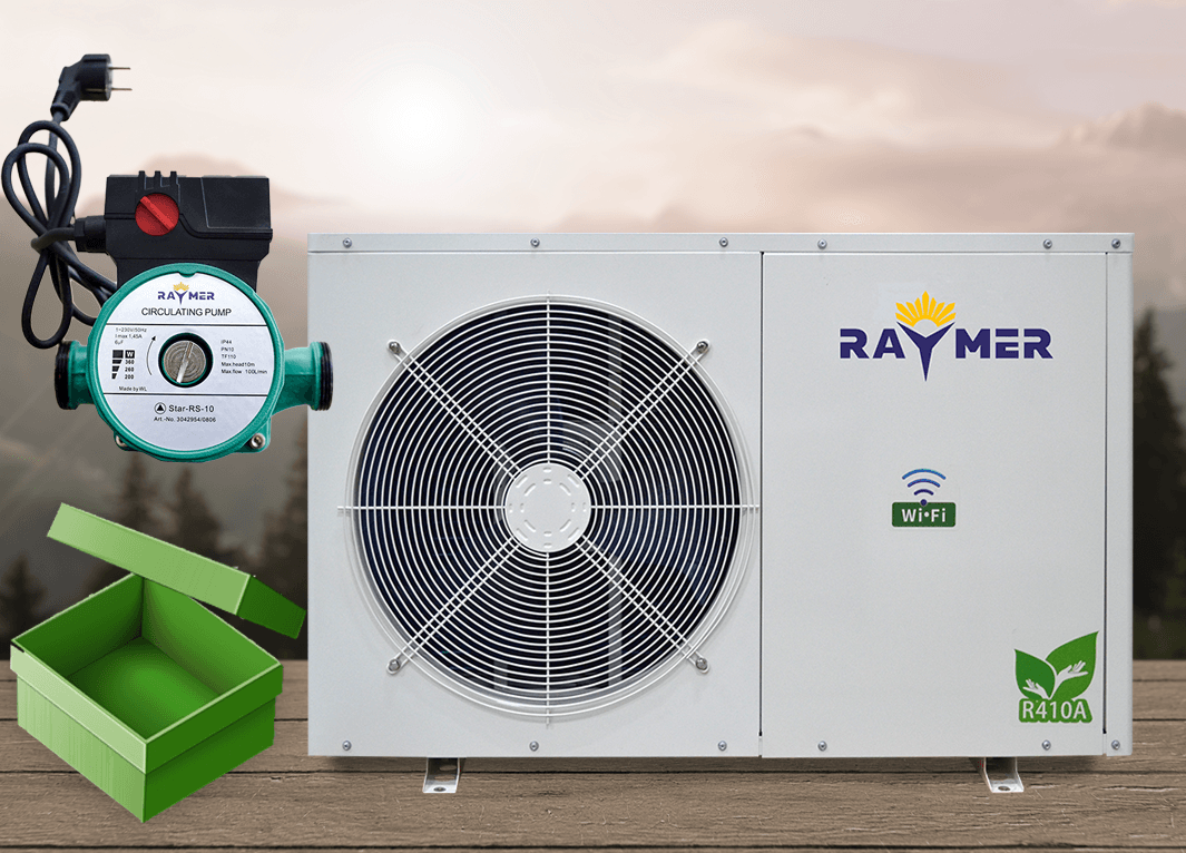 Тепловий насос повітря-вода Raymer RAY-10MN на 10 кВт, моноблочного типу On/Off, 220в