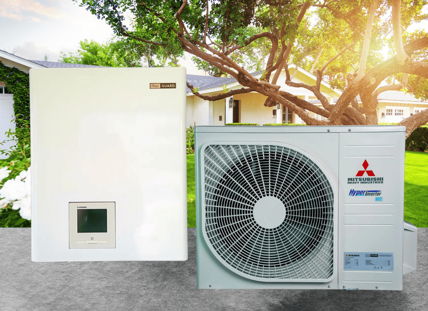 Тепловой насос Mitsubishi Heavy HeatGuard 80NX (HPM 45-80/HPC80VNX) воздух-вода на 9 кВт 220В