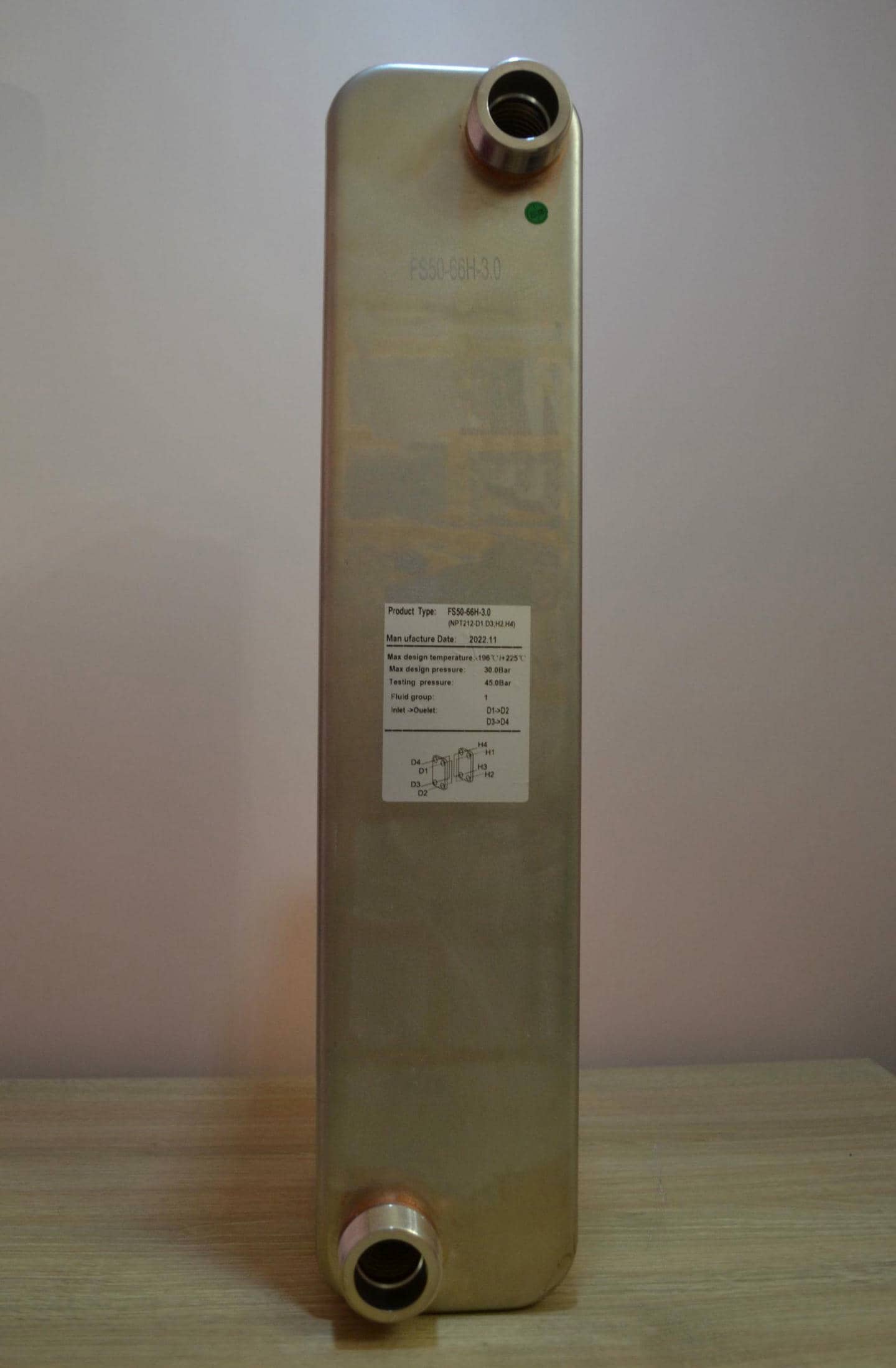 Пластинчастий теплообмінник Raymer B3-050-66, Мідь і Сталь ANSI 304, 66 пластин