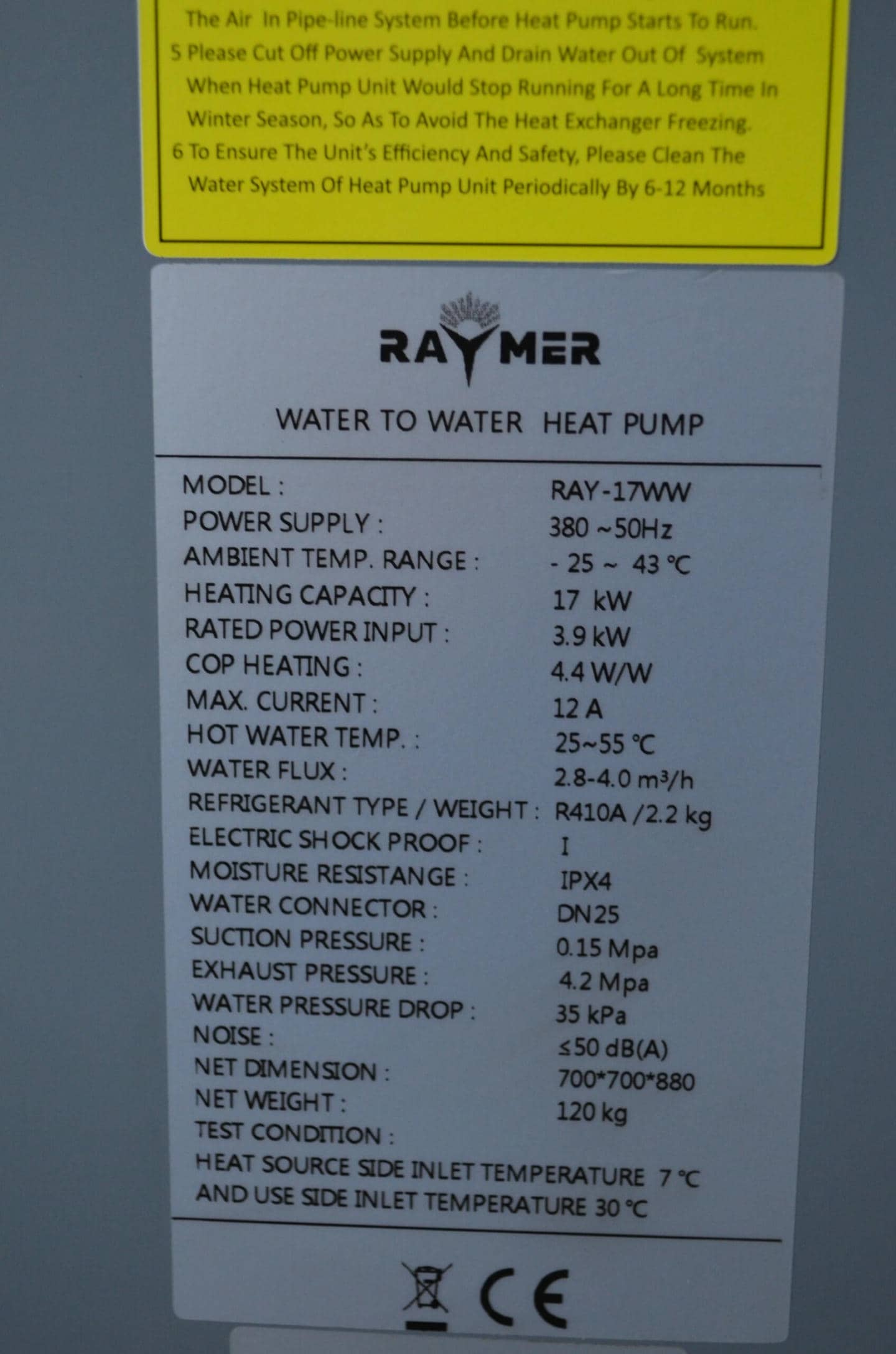 Геотермальний тепловий насос Raymer RAY-25WW вода-вода (грунтовий) 380V