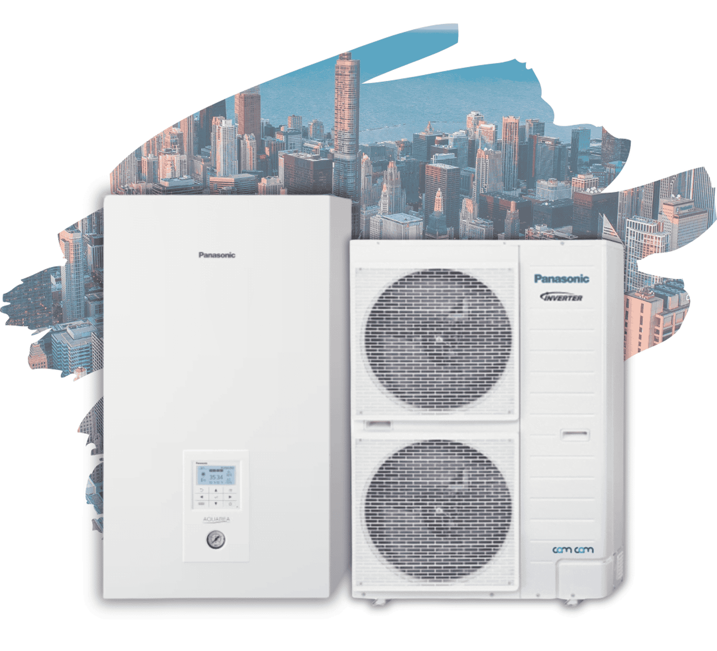 Тепловий насос Panasonic KIT-WC16H9E8 (WH-UD16HE8/WH-SDC16H9E8) на 16 кВт, до 160 м², 380В