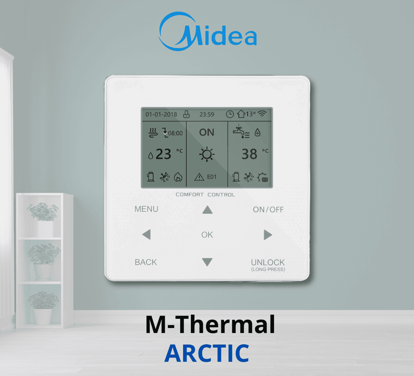 Дротовий пульт керування для теплового насоса Midea M-thermal (ARCTIC), А-серія, Wi-Fi