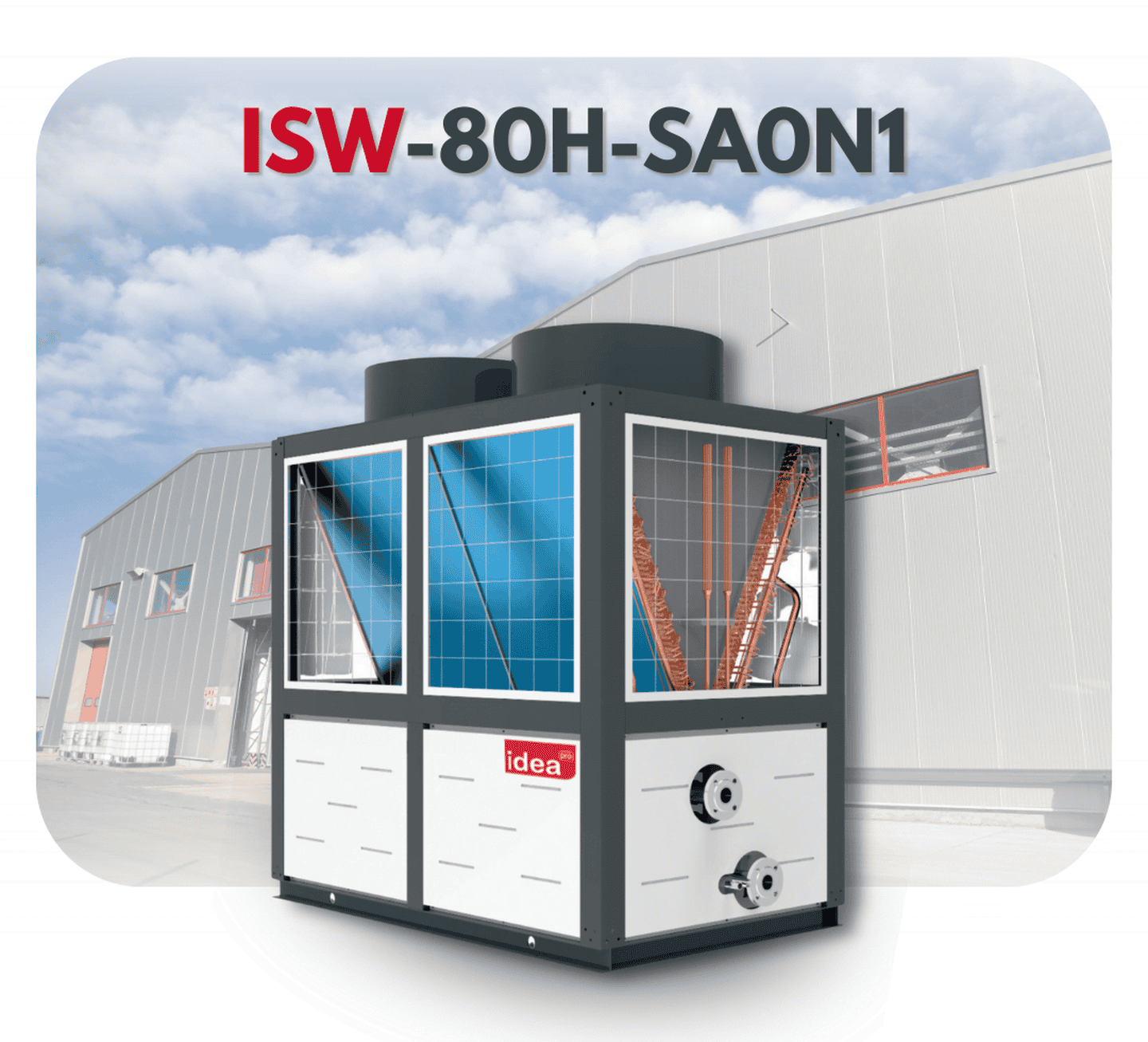 Тепловой насос чиллер IDEA Pro ISW-80H-SA0N1, моноблок до 78 кВт для отопления