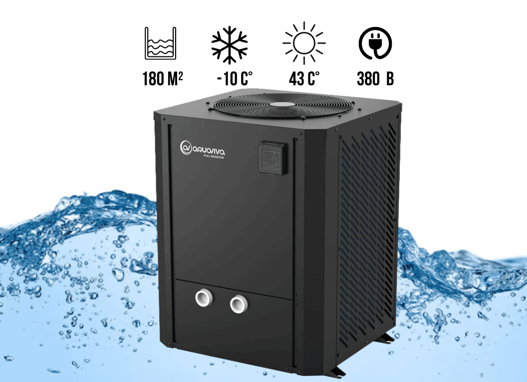 Інверторний тепловий насос Aquaviva Model Vertical 41 (41,1 кВт) 380 В, об’єм басейну до 180 м³