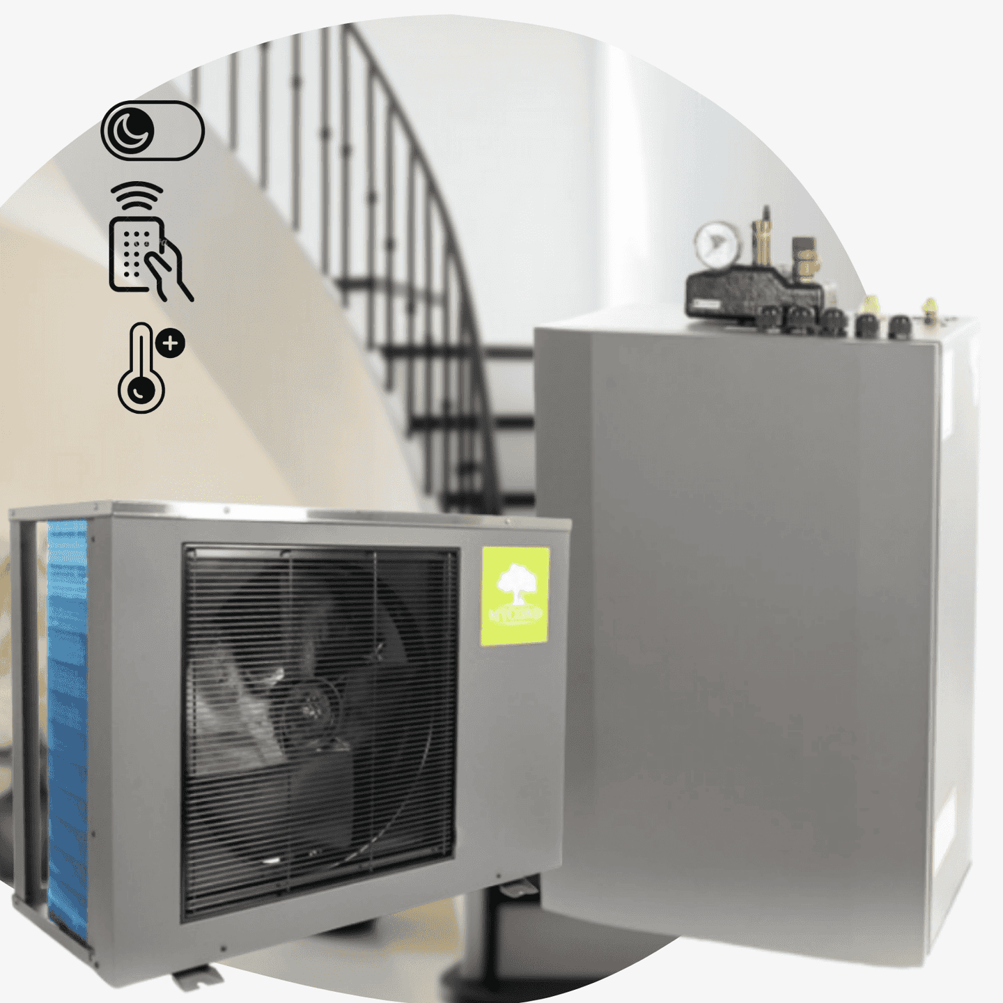 Тепловий насос MYCOND HEVI MHS-N09HH/MHS-U09HH повітря-вода на 10 кВт 220 В