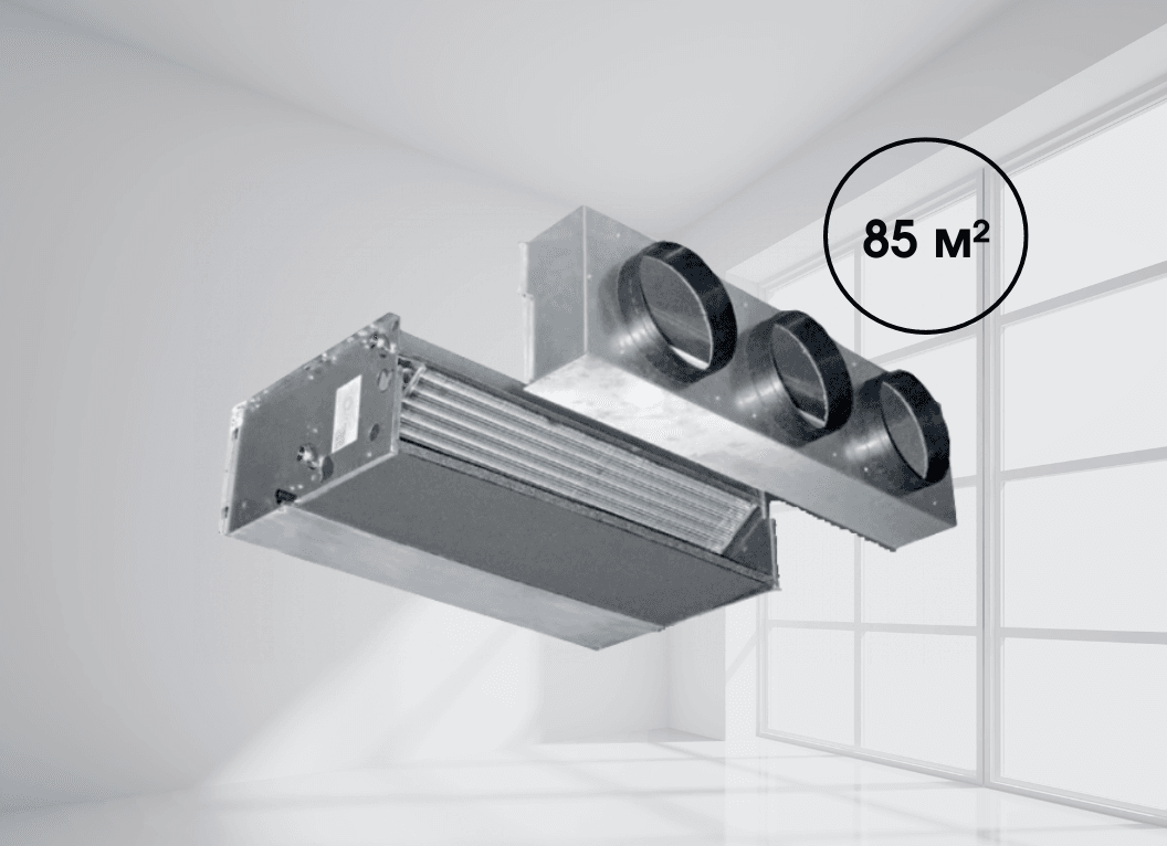 Канальний фанкойл середньонапірний Mycond HPL 63-4T/1R (8,56 кВт), площа до 85 м² (4-трубний)