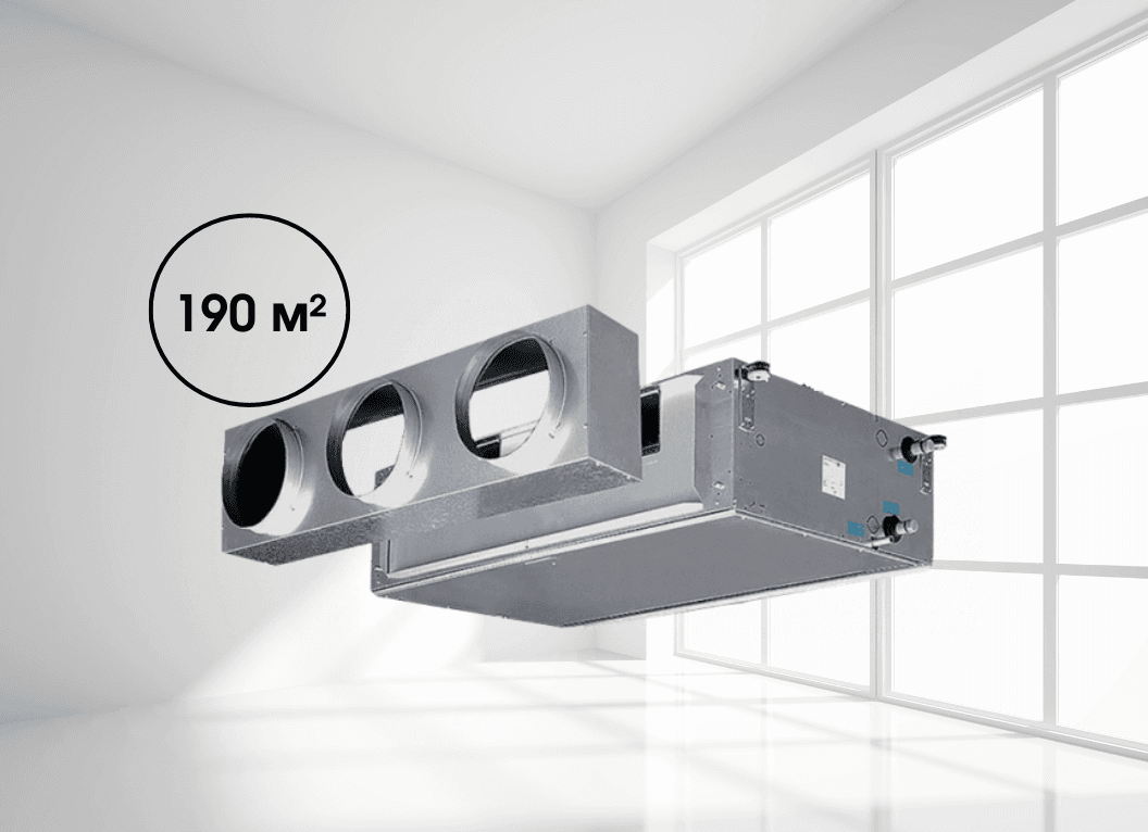 Канальний фанкойл високонапірний Mycond DFCL 64+2 (22,52 кВт), площа до 190 м² (4-трубний)