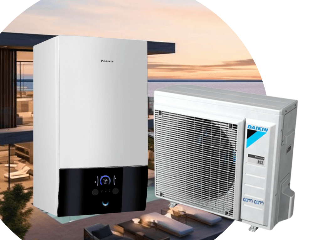 Тепловий насос Daikin Altherma 3 ERGA08EV/EHBX08E6V (реверсивний) на 7,5 кВт, 220 В, до 100-120 м²
