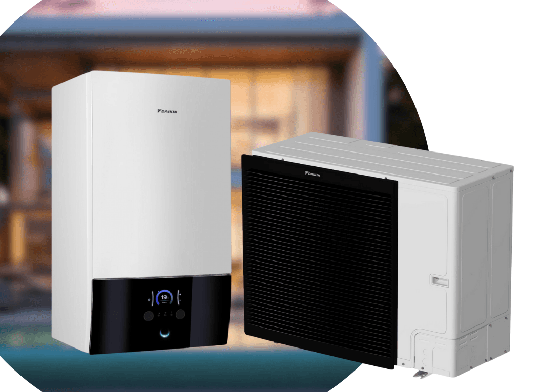 Тепловий насос Daikin Altherma 3 ERLA11DW1/EBBX11D6V на 12,4 кВт, 380 В, до 130 м² (водонагрівач 6 кВт)