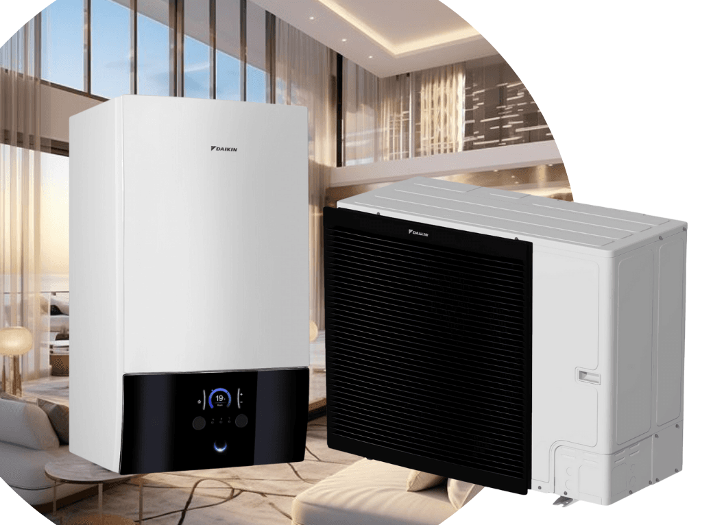 Тепловой насос Daikin Altherma 3 ERLA16DV3/EBBX16D9W на 16 кВт, 220 В, до 160 м² (водонагреватель 9 кВт)