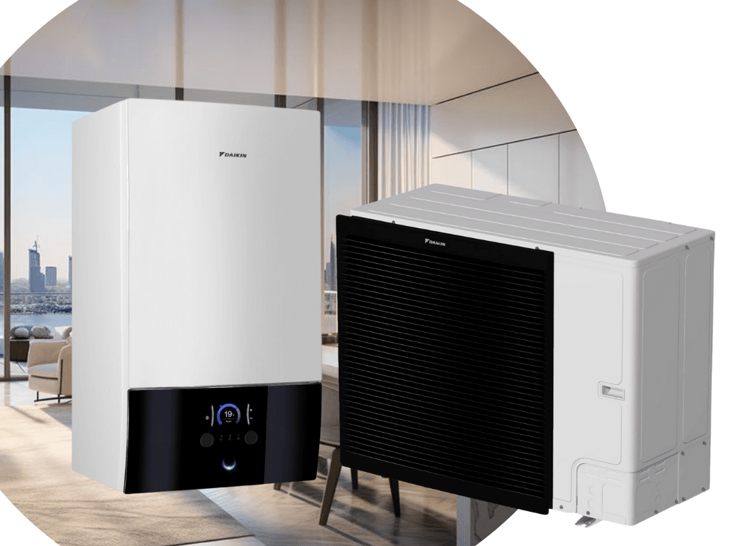 Тепловой насос Daikin Altherma 3 ERLA14DW1/EBBX16D6V на 13,4 кВт, 380 В, до 140 м² (водонагреватель 6 кВт)