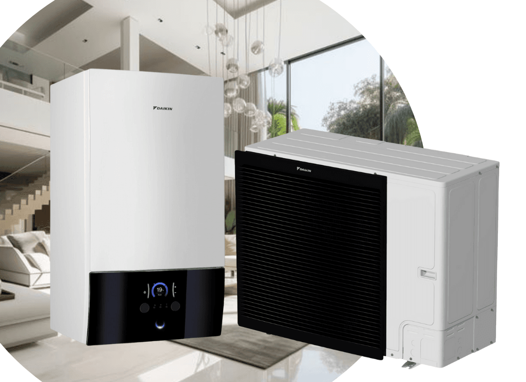 Тепловой насос Daikin Altherma 3 ERLA16DW1/EBBX16D6V на 16 кВт, 380 В, до 160 м² (водонагреватель 6 кВт)