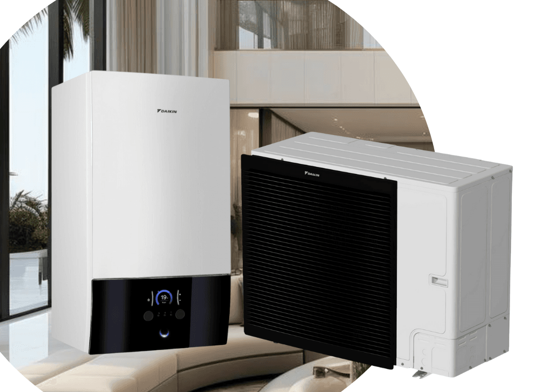 Тепловой насос Daikin Altherma 3 ERLA16DW1/EBBX16D9W на 16 кВт, 380 В, до 160 м² (водонагреватель 9 кВт)