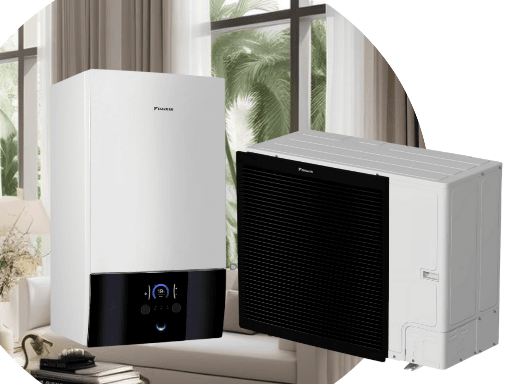 Тепловой насос Daikin Altherma 3 ERLA14DV3/EBBH16D9W на 13,4 кВт, 220 В, до 140 м² (водонагрівач 9 кВт)