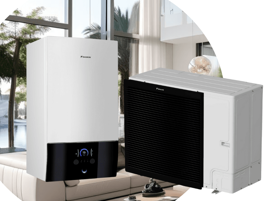 Тепловой насос Daikin Altherma 3 ERLA16DV3/EBBH16D9W на 16 кВт, 220 В, до 160 м² (водонагрівач 9 кВт)