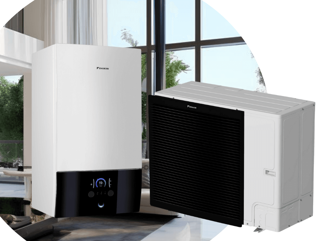 Тепловий насос Daikin Altherma 3 ERLA11DW1/EBBH11D6V на 10,6 кВт, 380 В, до 110 м² (водонагрівач 6 кВт)