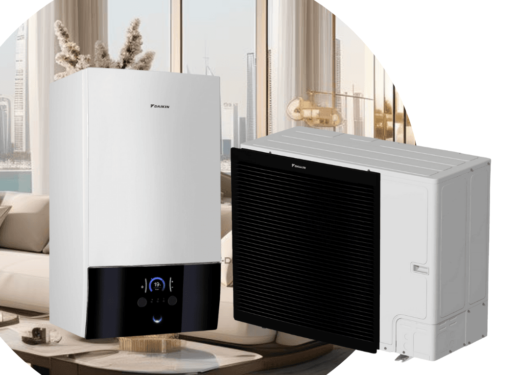Тепловой насос Daikin Altherma 3 ERLA14DW1/EBBH16D6V на 13,4 кВт, 380 В, до 140 м² (водонагрівач 6 кВт)