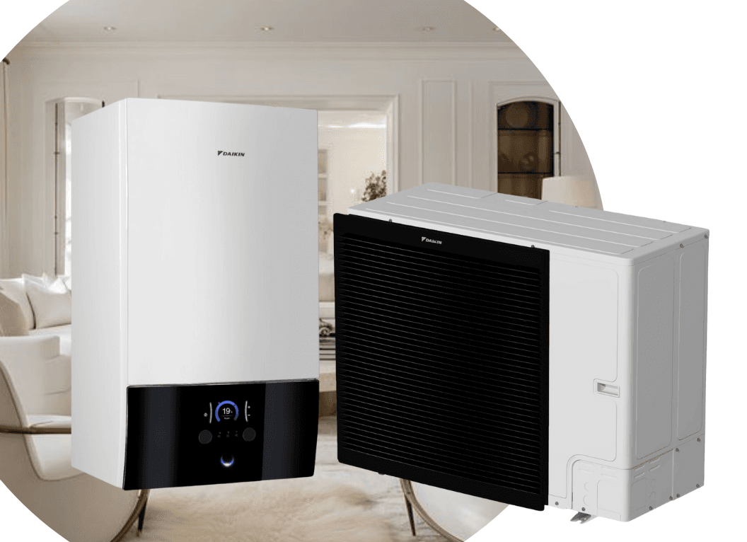 Тепловой насос Daikin Altherma 3 ERLA14DW1/EBBH16D9W на 13,4 кВт, 380 В, до 140 м² (водонагрівач 9 кВт)