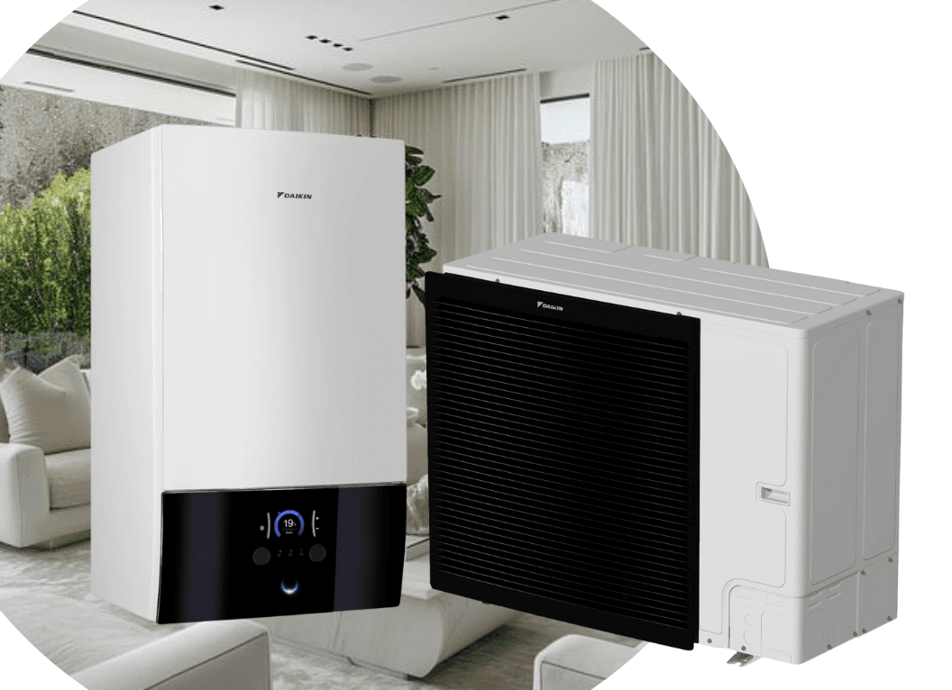 Тепловой насос Daikin Altherma 3 ERLA16DW1/EBBH16D9W на 16 кВт, 380 В, до 160 м² (водонагрівач 9 кВт)