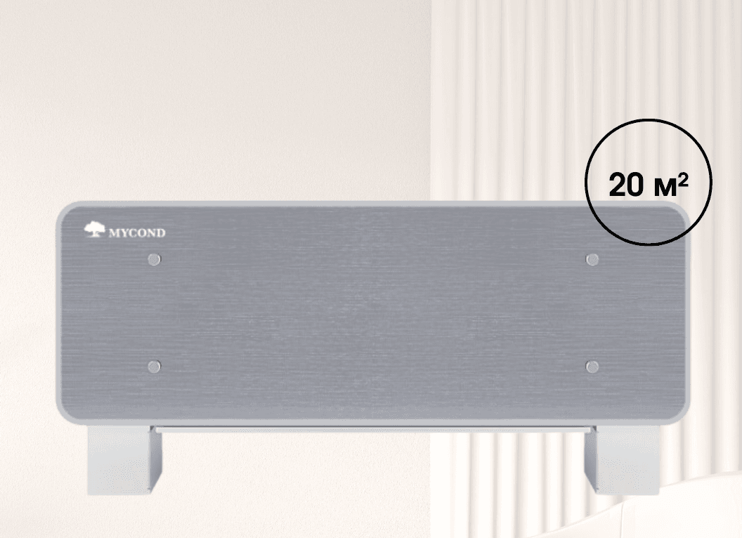 Підлоговий фанкойл Mycond SILVER GLASS LOW MC-SGL-400T2 1.9 кВт, площа обігріву 20 м²