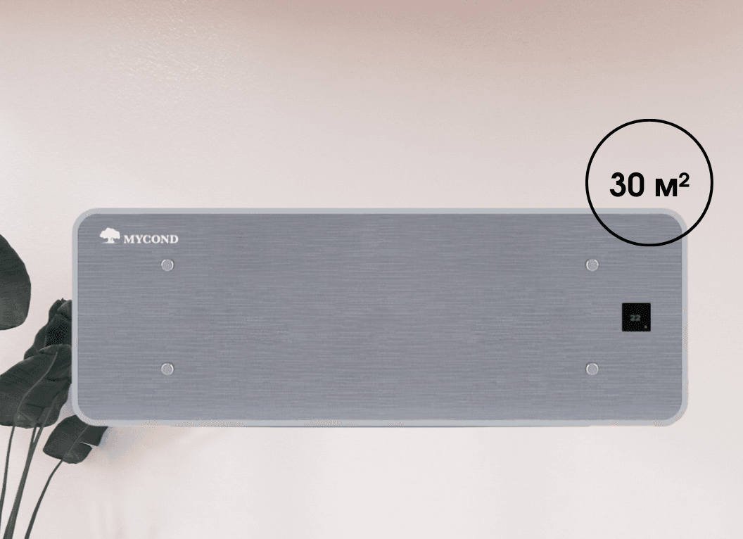 Настінний фанкойл Mycond SILVER GLASS WALL MC-SGW-600T2 2,7 кВт, площа обігріву 30 м²