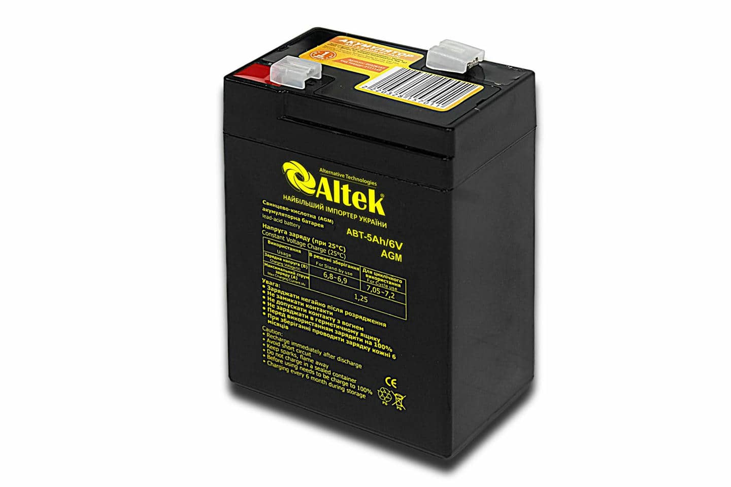Аккумулятор ALTEK ABT 5Аh 6V AGM для систем резервного питания