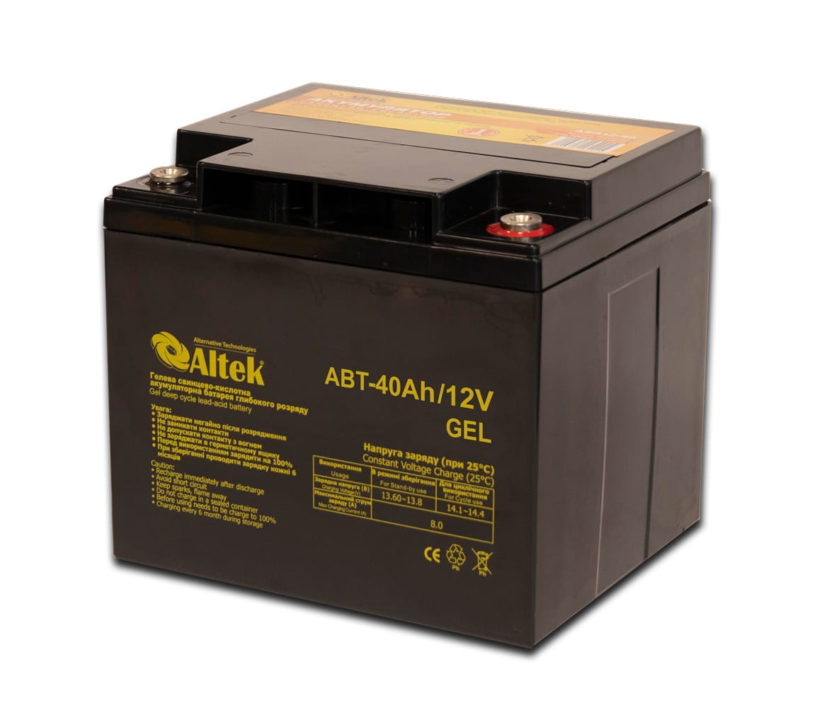 Акумулятор Altek ABT-40Аh/12V AGM для систем безперебійного живлення