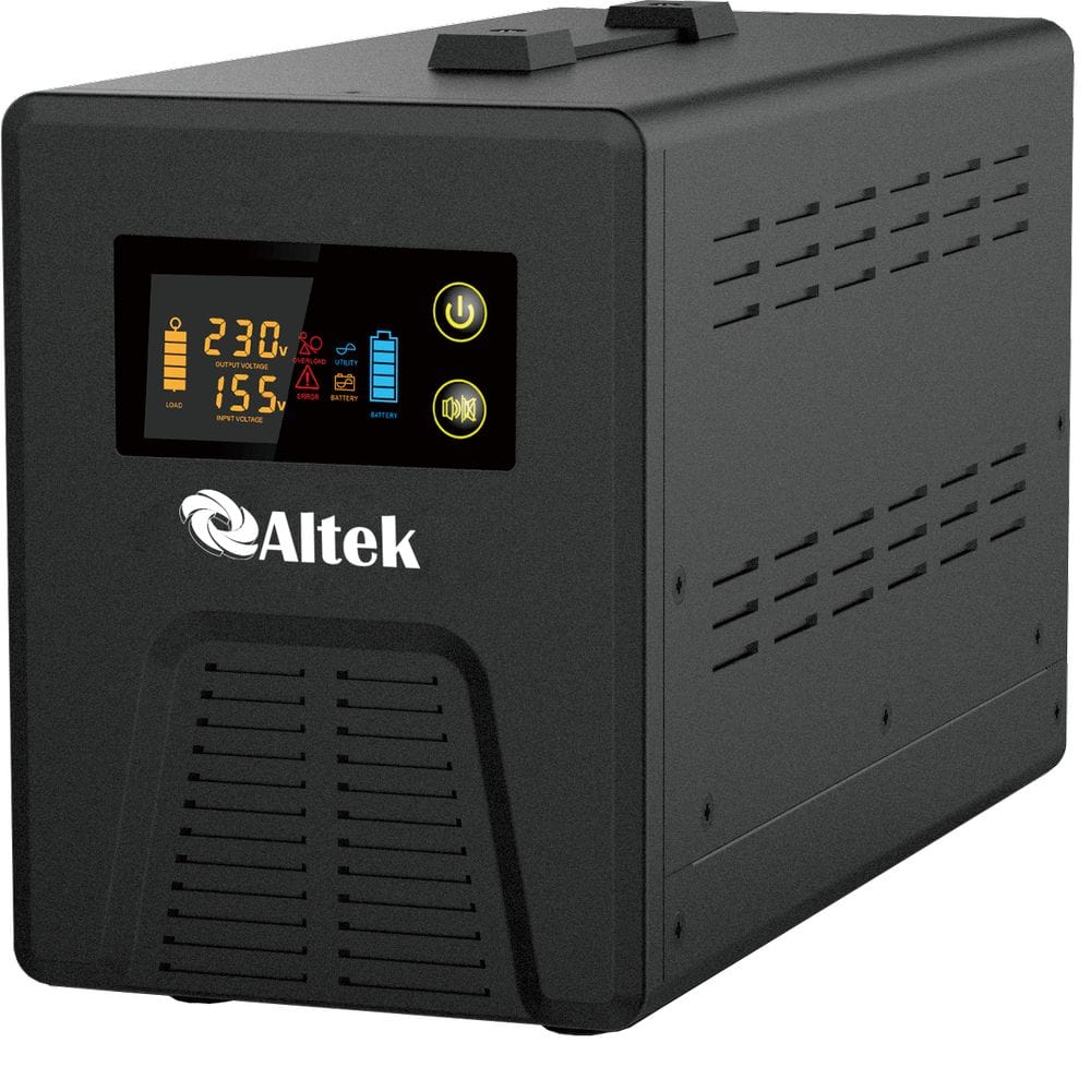 Автономный преобразователь напряжения ALTEK ASU12 1200VA/800W DC12V с зарядным устройством для бытовой техники, теплооборудования