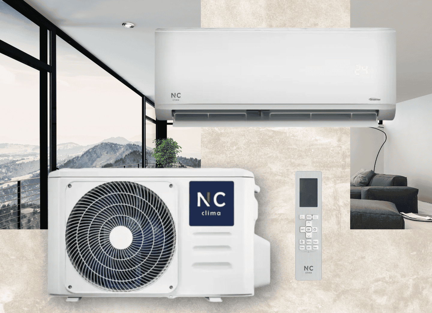 Кондиціонер NC clima NCI07EHMIw1eu/NCO07EHMIw1eu Manchester до 20 кв.м, 2 кВт, фреон R32, інверторний