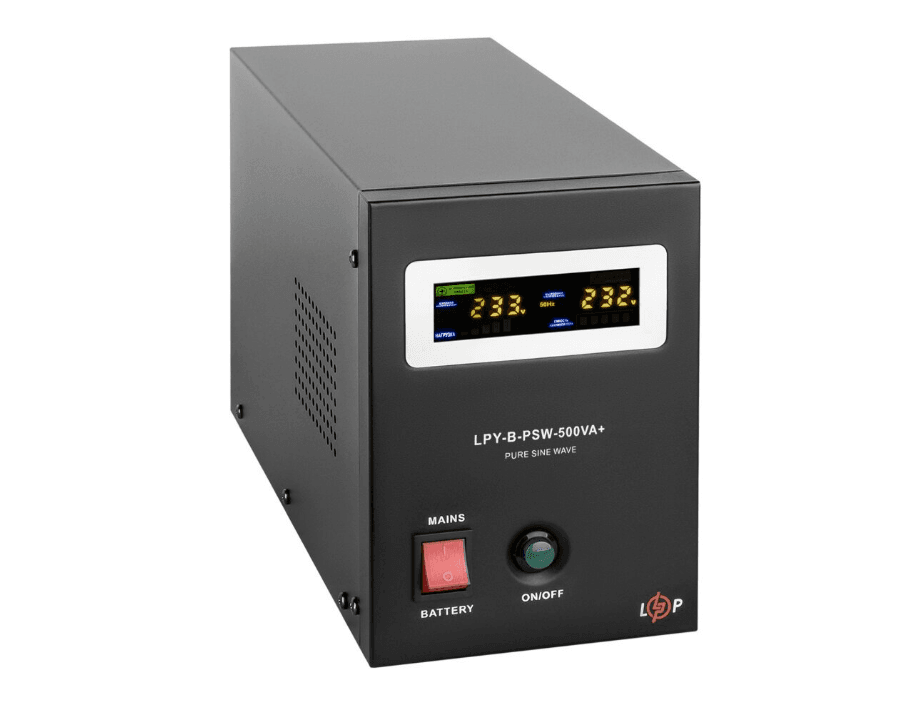 Джерело безперебійного живлення LogicPower (ДБЖ) з правильною синусоїдою 12V LPY-B-PSW-500VA+ (350Вт) 5A/10A