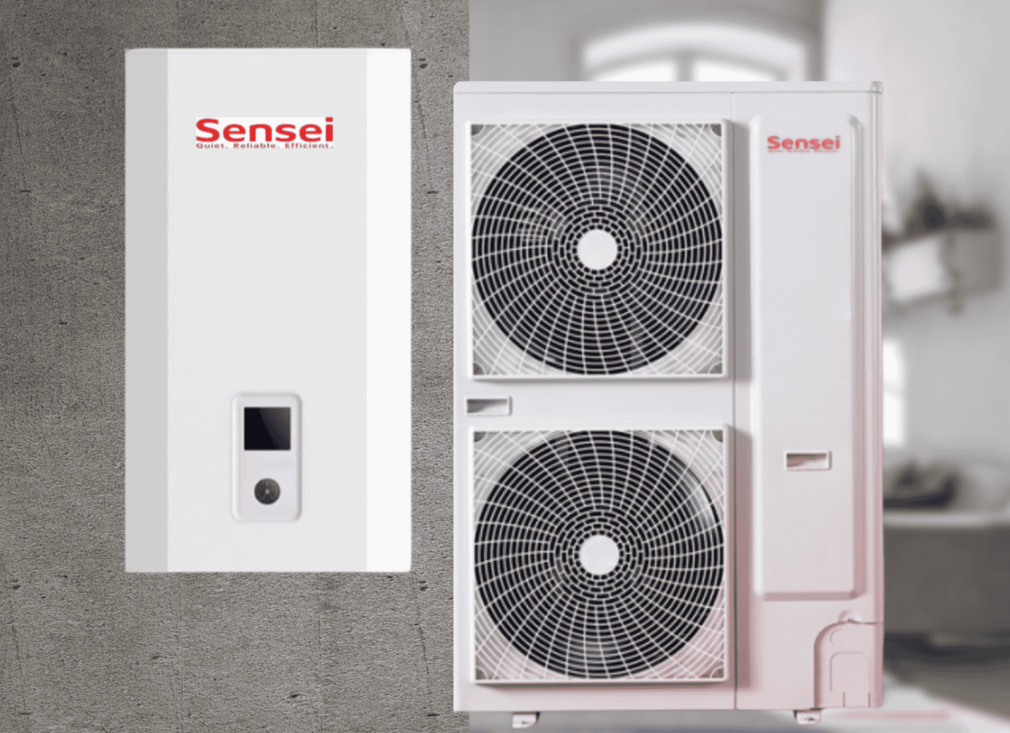 Инверторный тепловой насос Sensei HPGS-V16HW/HPGS-V16HN на 16 кВт, до 160 кв. м, (работа при -28°C), 380 В