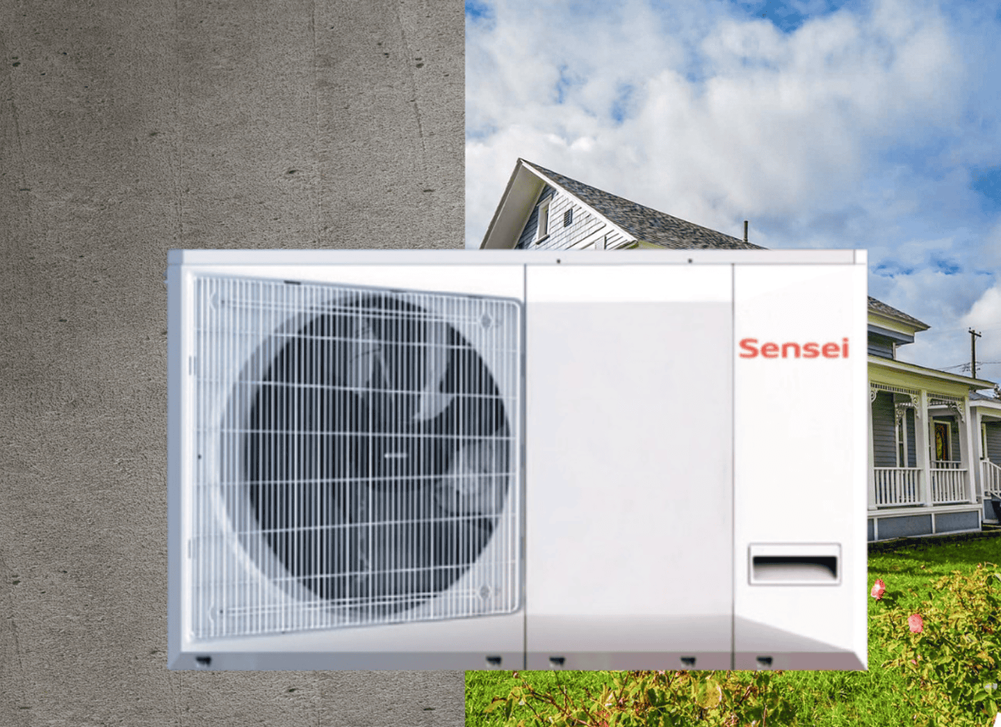 Инверторный тепловой насос Sensei моноблок HPGM-10BP на 10 кВт, до 100 кв. м, (работа при -25°C), 220 В