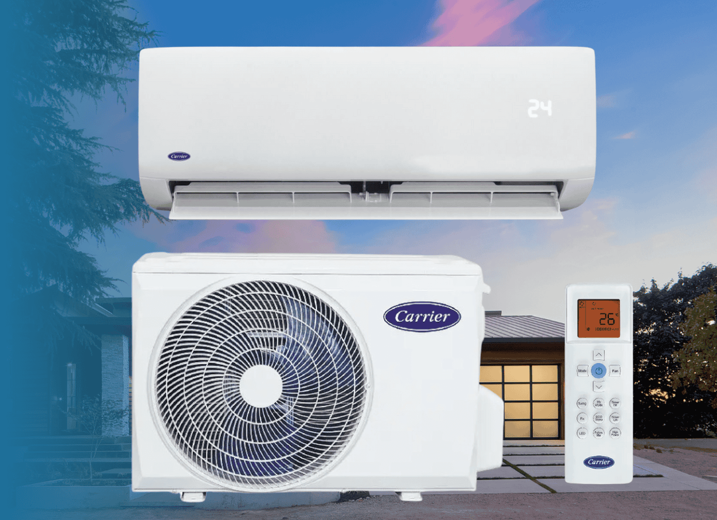 Кондиціонер Carrier до 30 м² серія QHG модель 42QHG009D8S 2,75 кВт, інверторний до -15°C