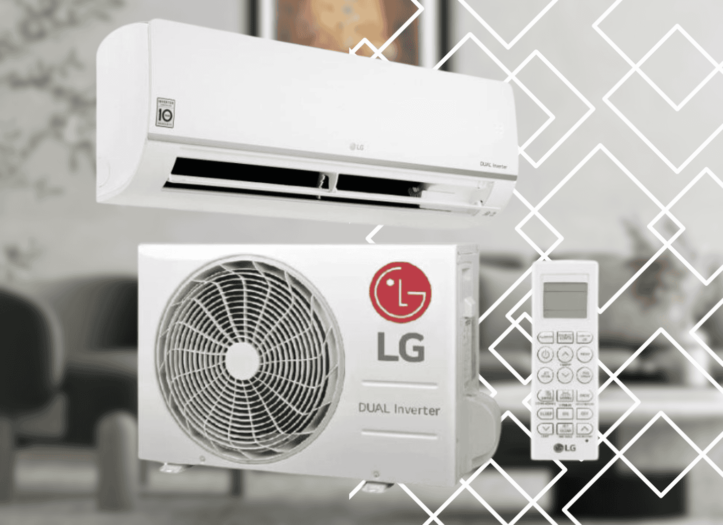 Кондиціонер LG  PC12SQ серії Standart Plus 3,5 кВт, інвертор, 35 кв. м, до -10°C