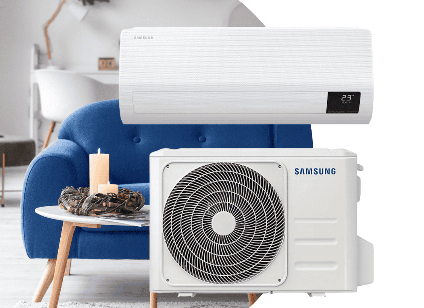 Кондиціонер Samsung GEO ﻿WindFree Mass AR09BXFAMWKNUA 2,5 кВт, до 25 кв.м, фреон R32, інверторний до -22°C