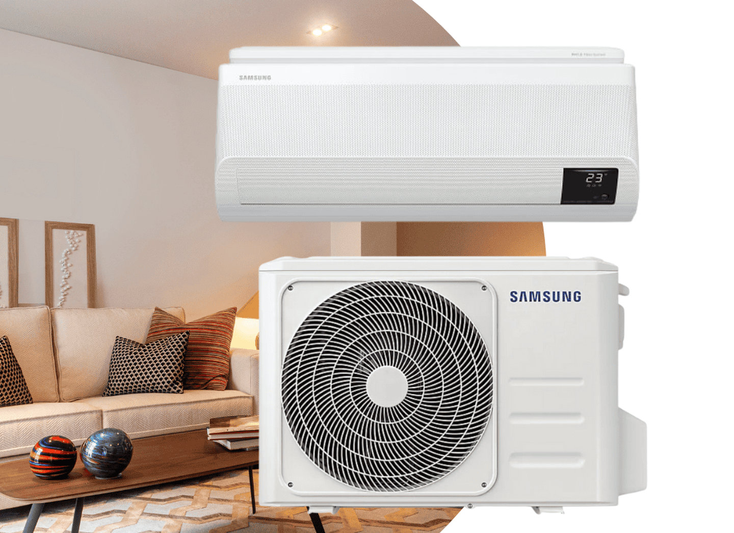 Кондиционер Samsung Elite WindFree AR09AXAAAWKNER 2,5 кВт, до 25 кв.м, фреон R32, инверторный до -22°C