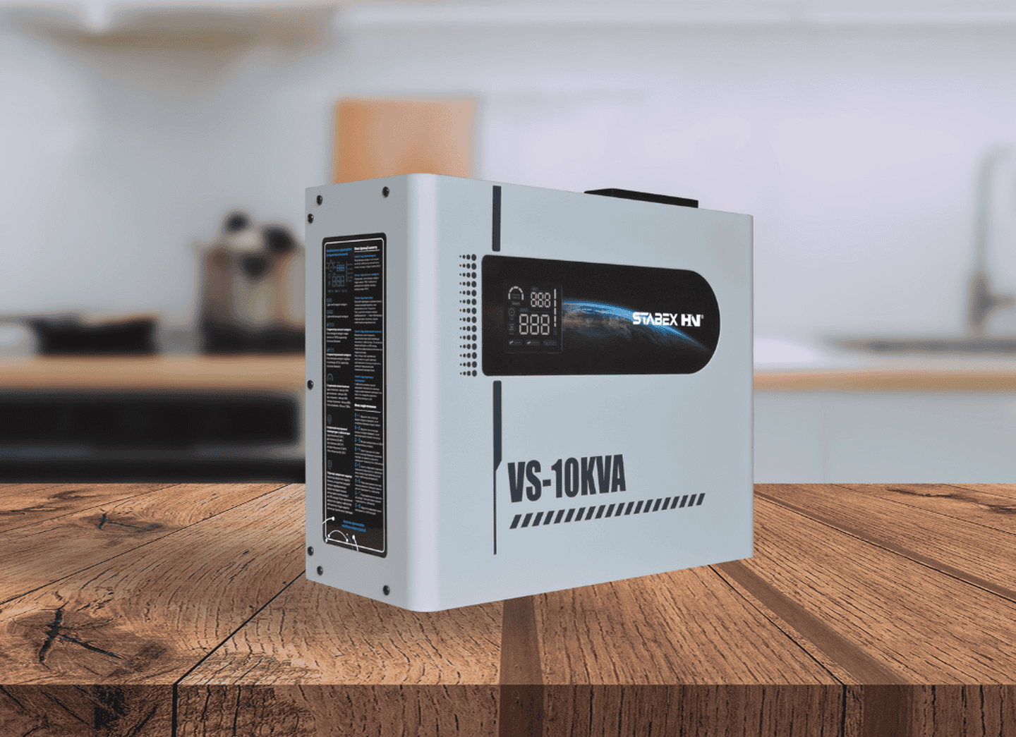 Стабілізатор напруги Stabex VS-10KVA, потужність 10 кВт, симісторний, 16 ключів, підходить для сонячних інверторів