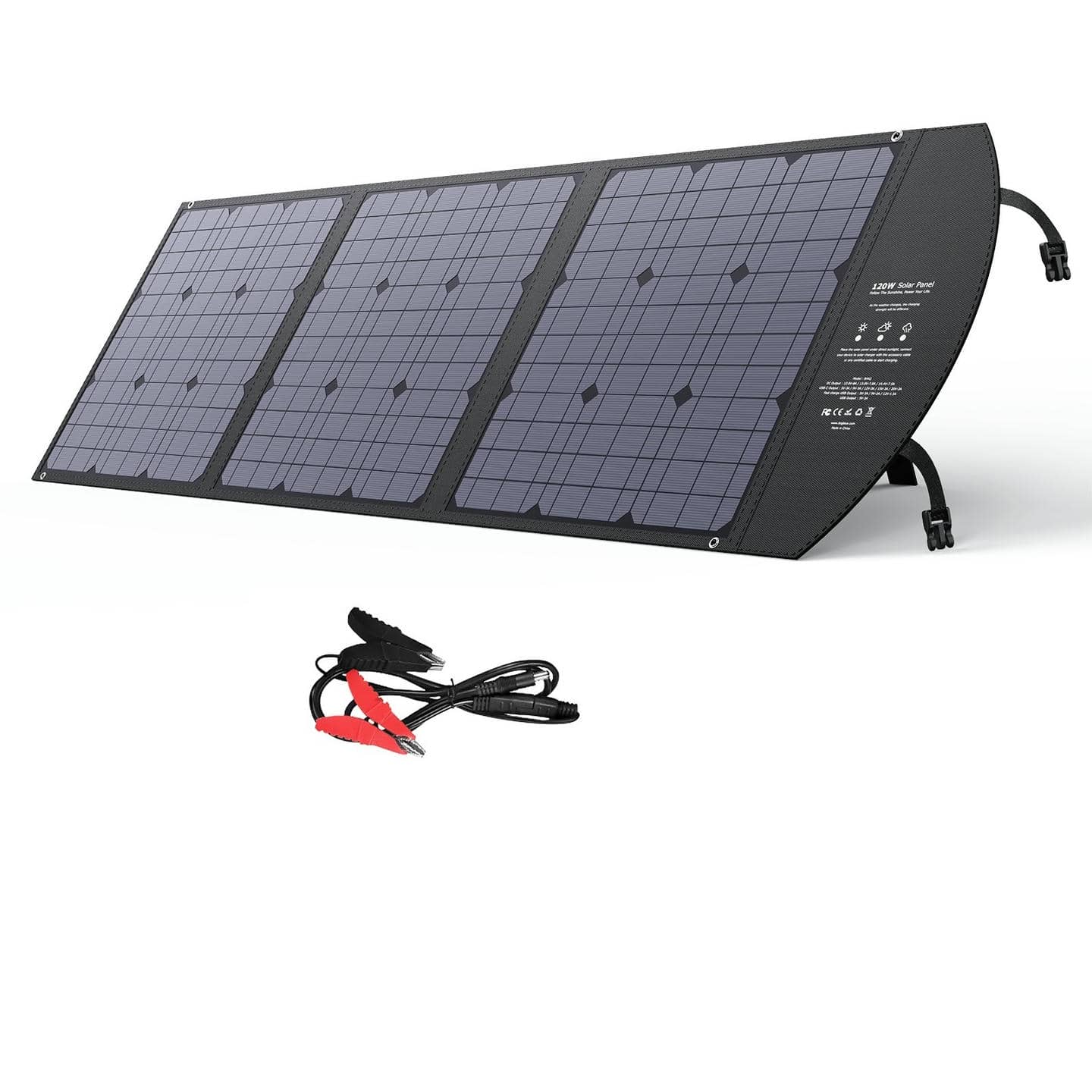 Солнечная панель ALTEK ALT-120 портативная, раскладная, источник питания для аккумуряторов, зарядных станций