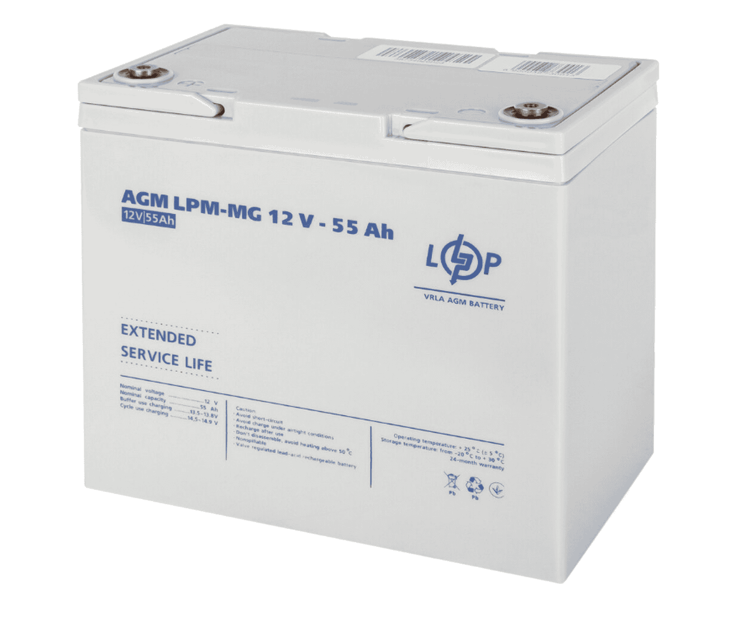 Акумулятор мультигелевий LogicPower LPM-MG 12V-55 Ah для ДБЖ, для сонячних батарей, для аварійного освітлення