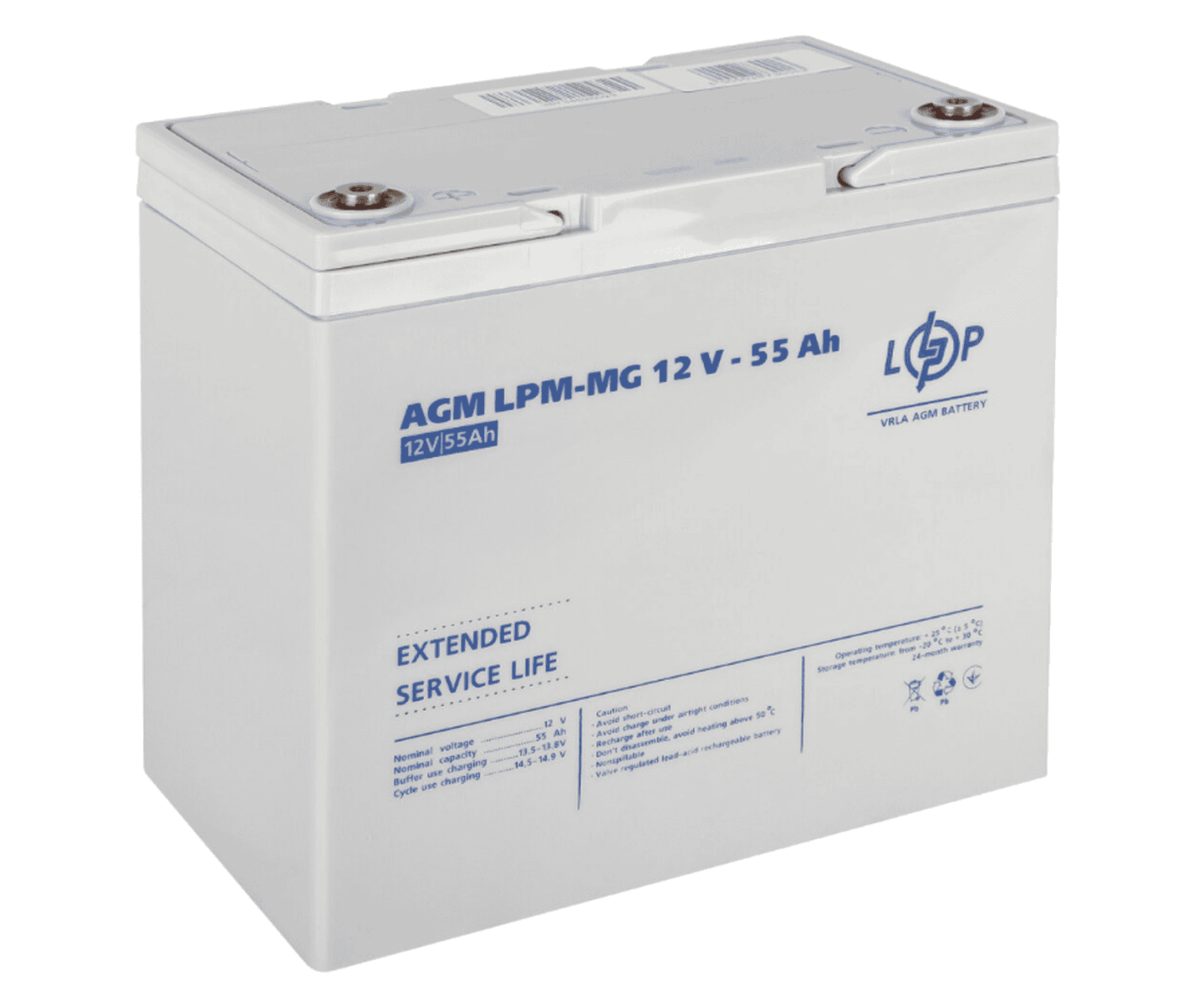 Акумулятор мультигелевий LogicPower LPM-MG 12V-55 Ah для ДБЖ, для сонячних батарей, для аварійного освітлення