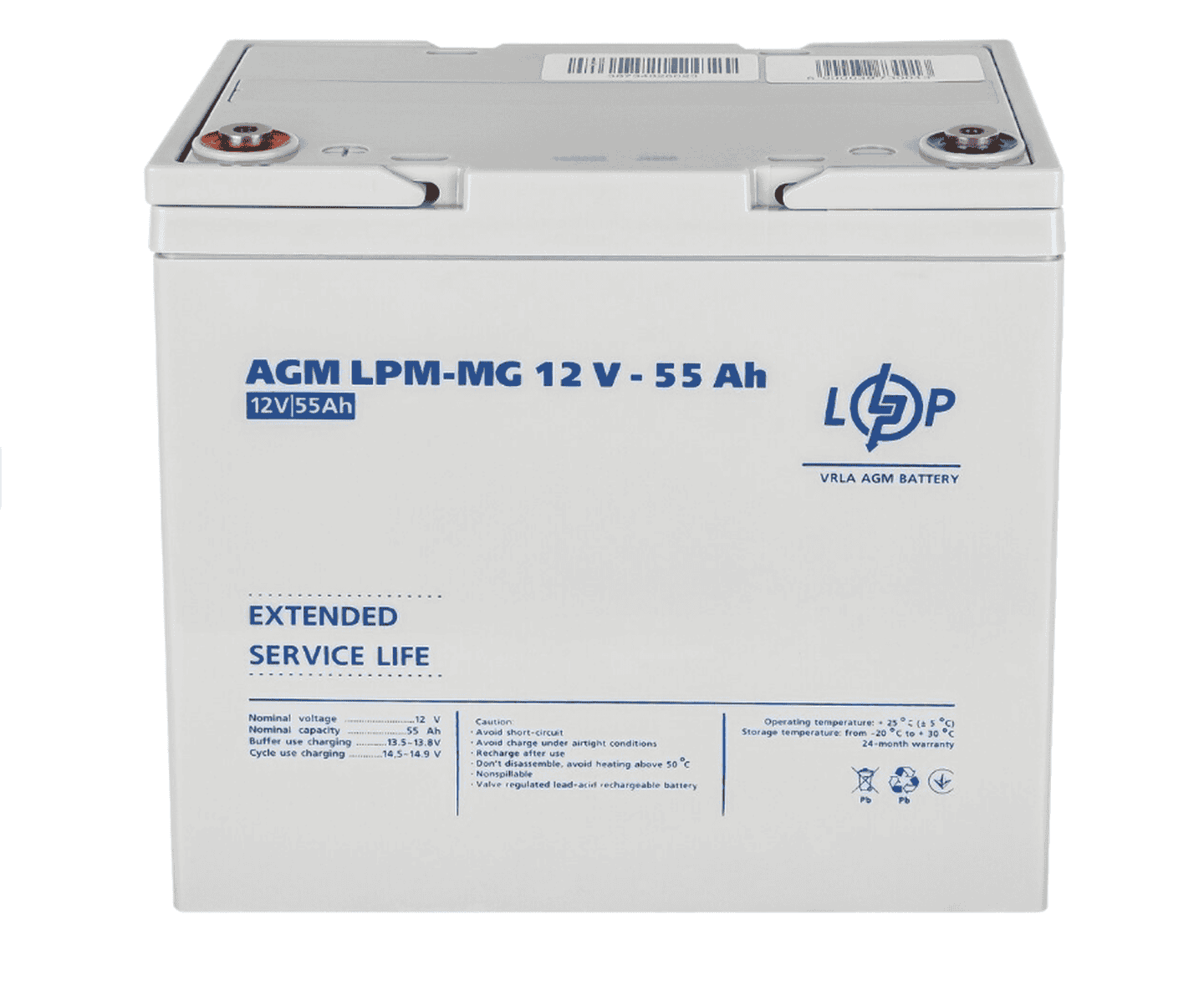 Акумулятор мультигелевий LogicPower LPM-MG 12V-55 Ah для ДБЖ, для сонячних батарей, для аварійного освітлення