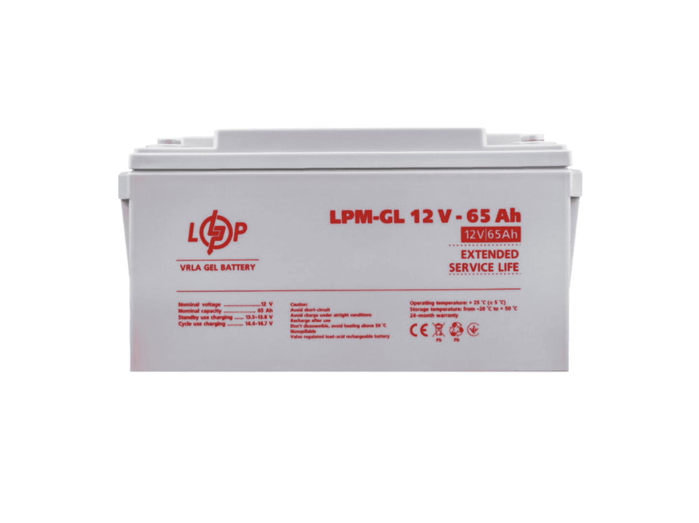 Аккумулятор гелевый LogicPower LPM-GL 12V-65 Ah для ИБП, для солнечных батарей, для аварийного освещения