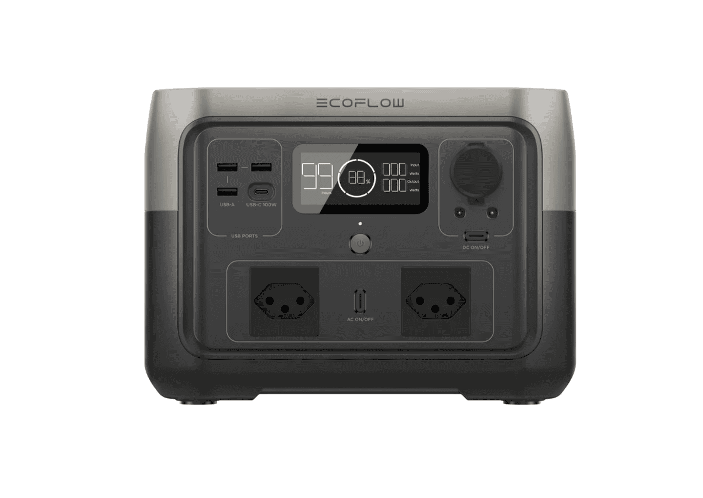 Зарядна станція EcoFlow RIVER 2 Max EU (512 Вт·год) портативна, переносна, ZMR610-B-EU (із швейцарською розеткою та перехідником)