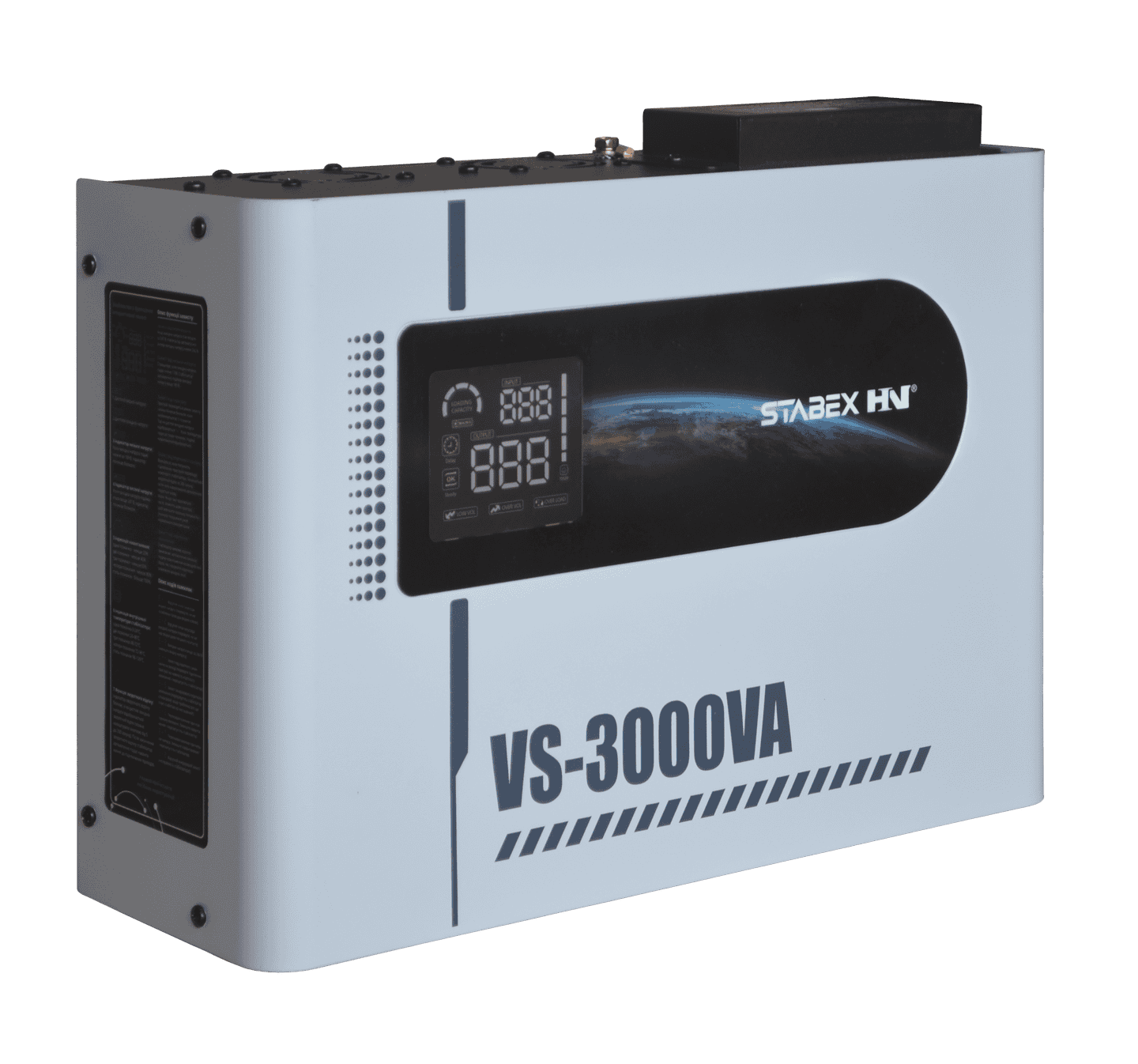 Стабілізатор напруги Stabex VS-3000VA, потужність 3500 Вт, симісторний, 16 ключів, підходить для сонячних інверторів