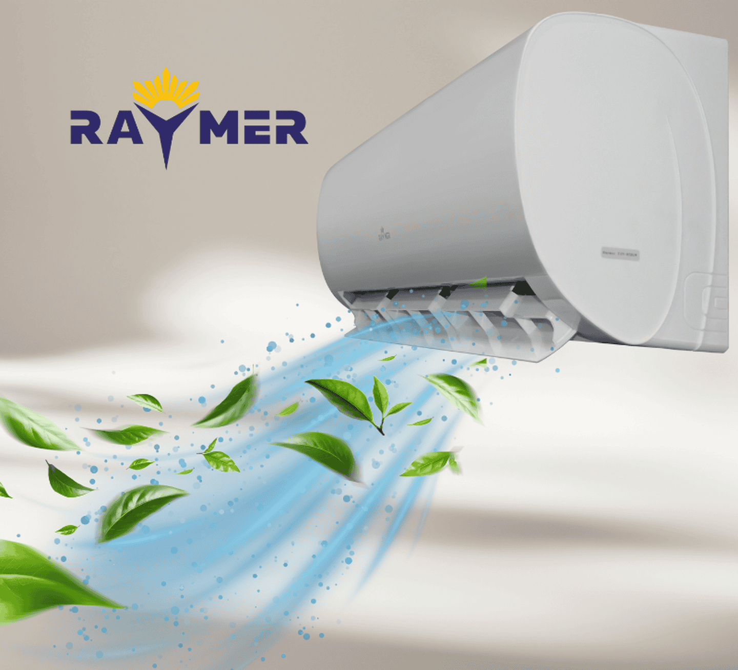 Настінний фанкойл Raymer FAN-102BGW, вбудований Wi-Fi, інверторний 1020 м³/год, 5.41 кВт, до 55 м²