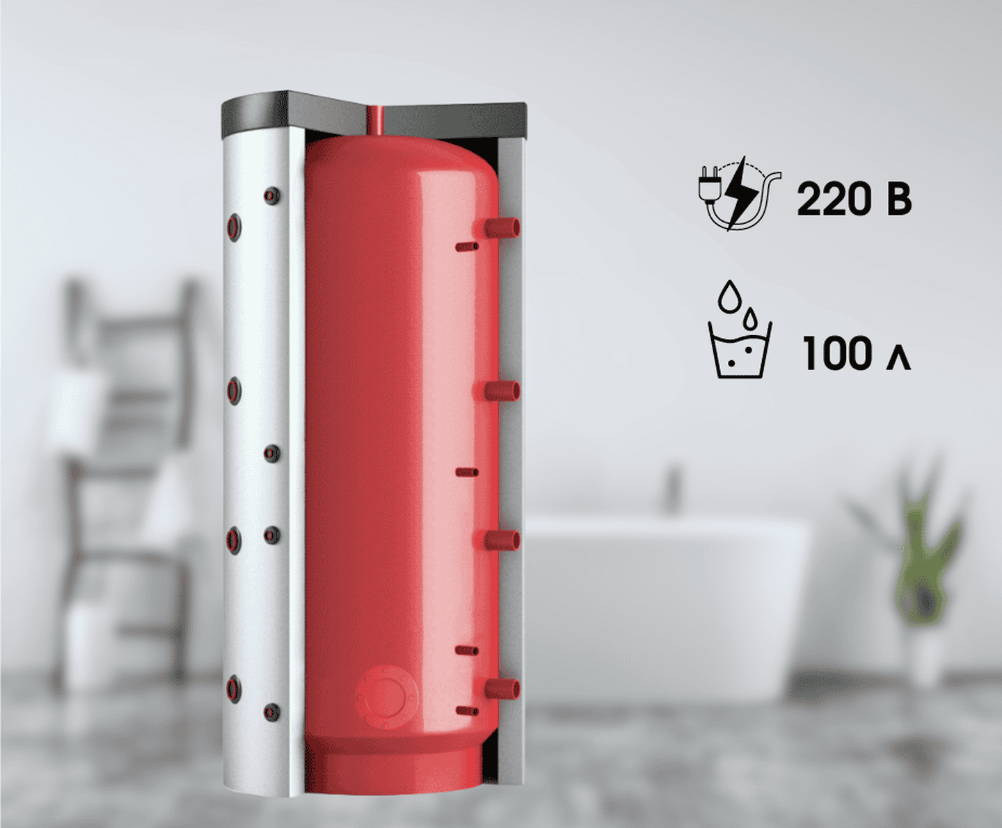 Буферна ємність Teplobak ВТА-4 100, нержавіючий бак-накопичувач на 100 л для теплових насосів