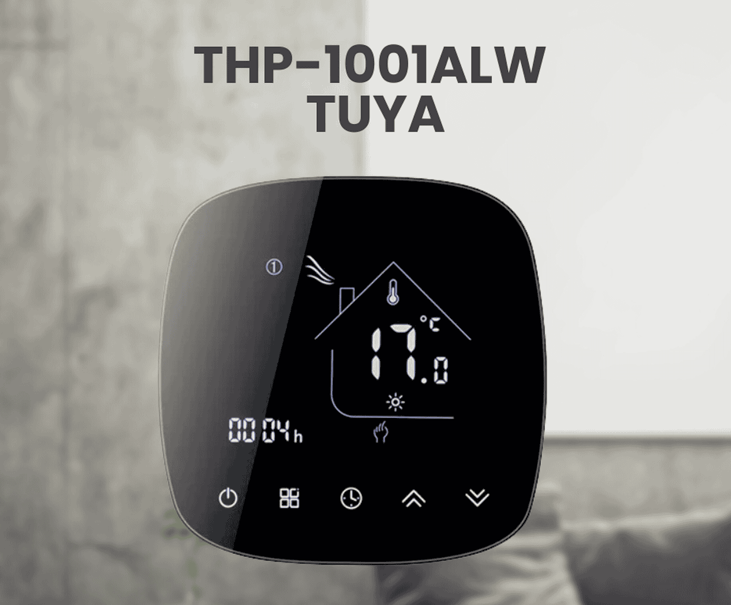 Електронний сенсорний термостат THP-1001ALW TUYA для фанкойлів Midea/Idea